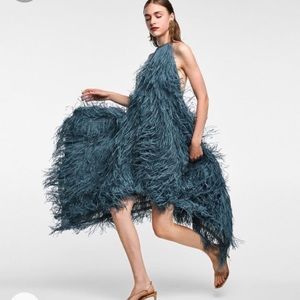 Zara fringe halter dress